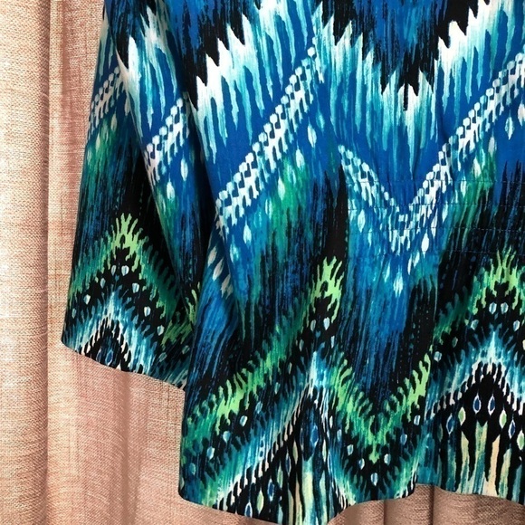 Chico’s Blue Watercolor Open Front Blazer - Picture 12 of 13